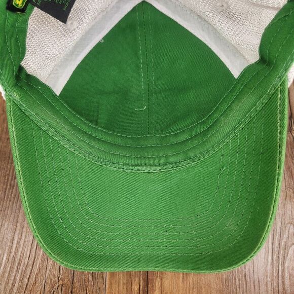John Deere Hat Cap Strap Back Green Embroidered Farmer Farm Mens Tractor Field - Picture 8 of 10